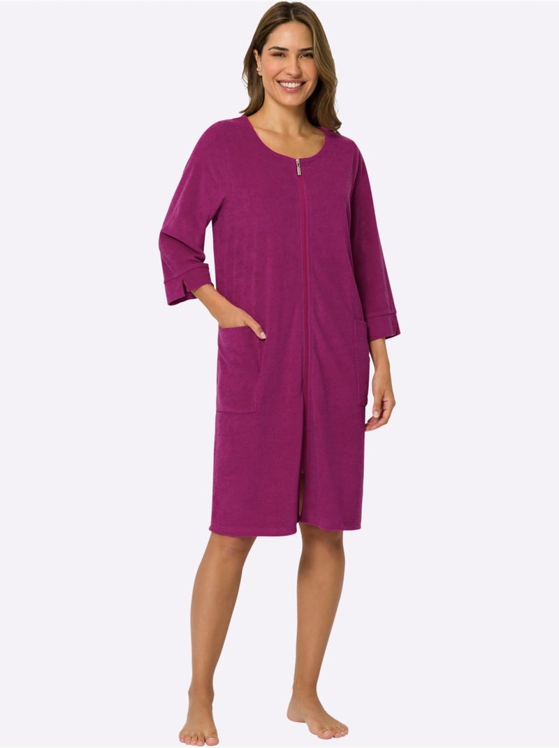 Peignoir éponge à Fibres Fines - Taille Standard - Moda Vilona Magenta - Kiabi