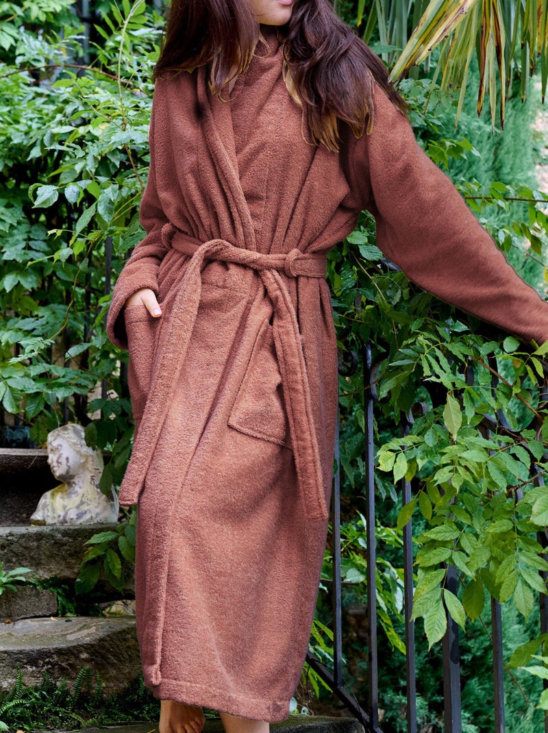 Peignoir éponge coton NAIA Rose pâle - Kiabi