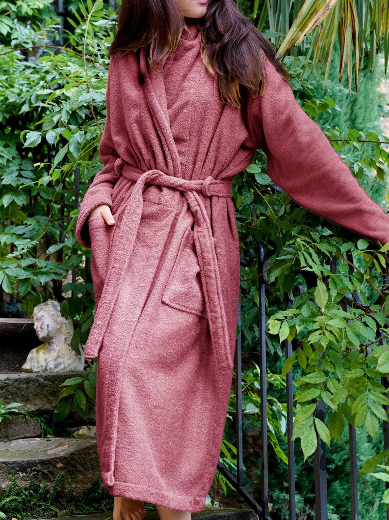 Peignoir éponge coton NAIA Rose rouge - Kiabi