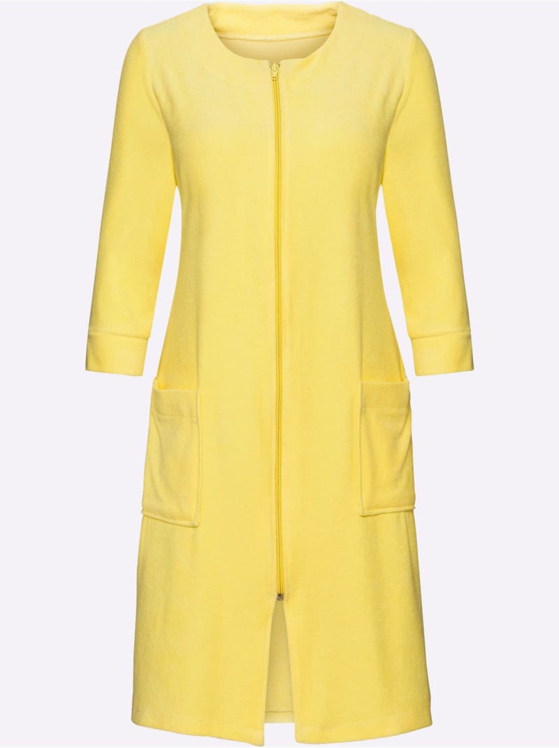 Peignoir éponge Légère - Taille Standard - Witt Jaune - Kiabi