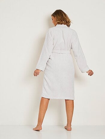 Peignoir éponge pur coton forme kimono