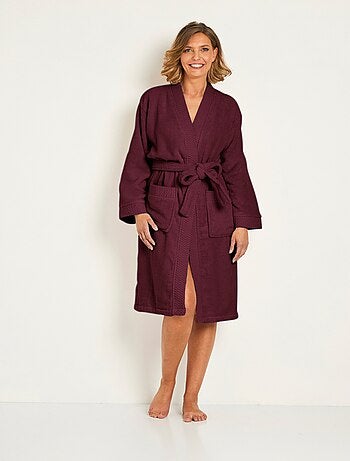 Peignoir éponge pur coton forme kimono
