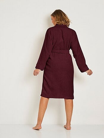 Peignoir éponge pur coton forme kimono