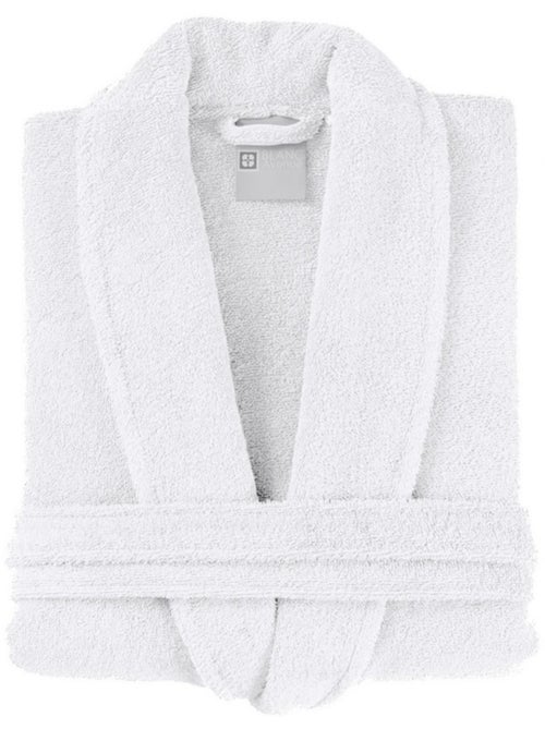 Peignoir femme 100% coton blanc - Kiabi