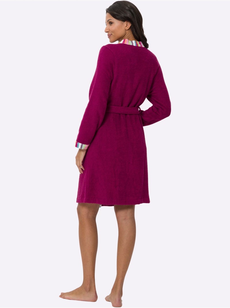 Peignoir finitions très contrastées - taille standard - moda vilona Mauve - Kiabi