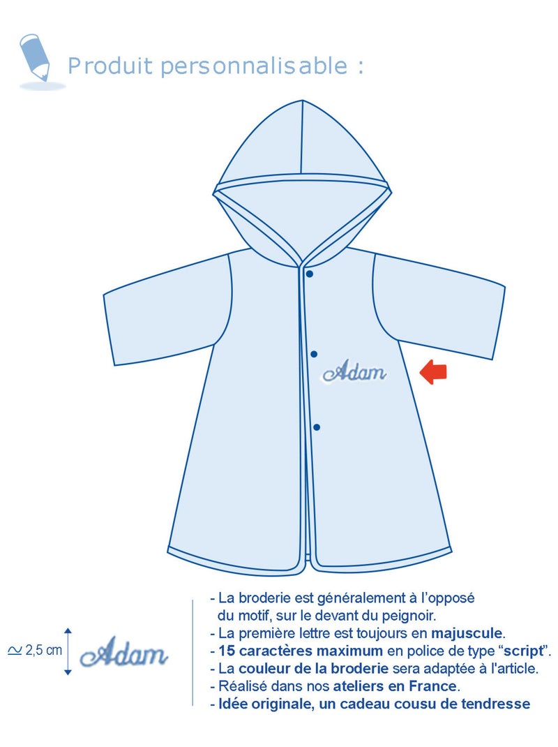 PEIGNOIR GRIS MODELE BAAKIR Gris - Kiabi