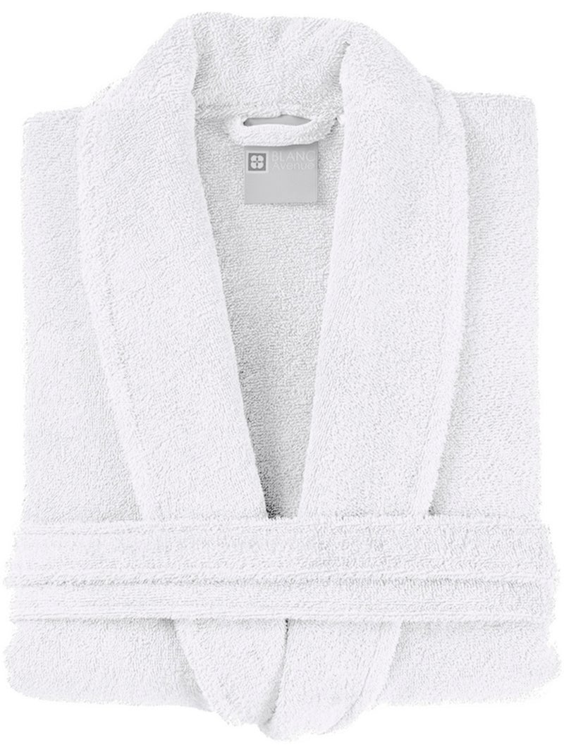 Peignoir homme 100% coton blanc Blanc - Kiabi