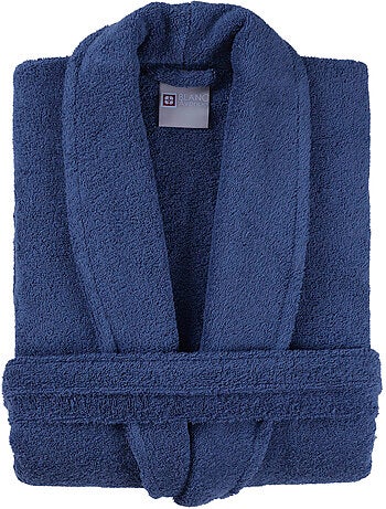 Peignoir homme 100% coton bleu marine