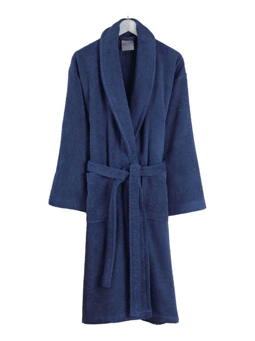 Peignoir homme 100% coton bleu marine - Kiabi