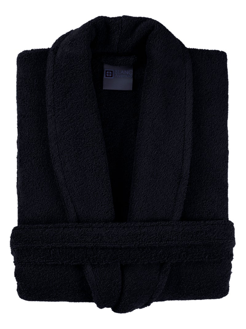 Peignoir homme 100% coton noir Noir - Kiabi