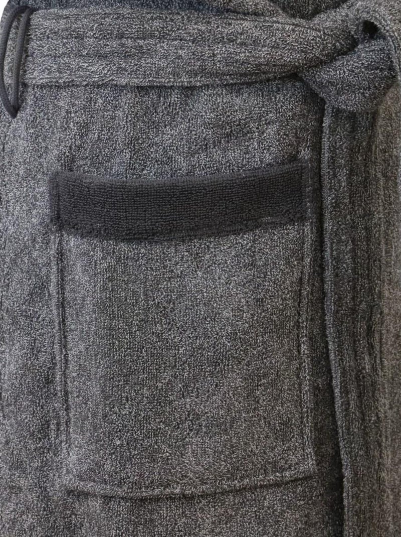 Peignoir homme en coton éponge BICOLORE Gris - Kiabi