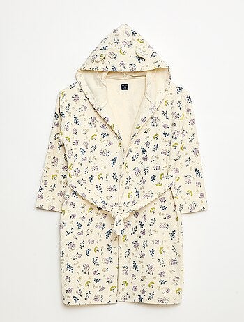 Peignoir imprimé éponge en coton
