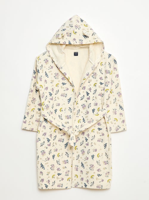 Peignoir imprimé éponge en coton - Kiabi