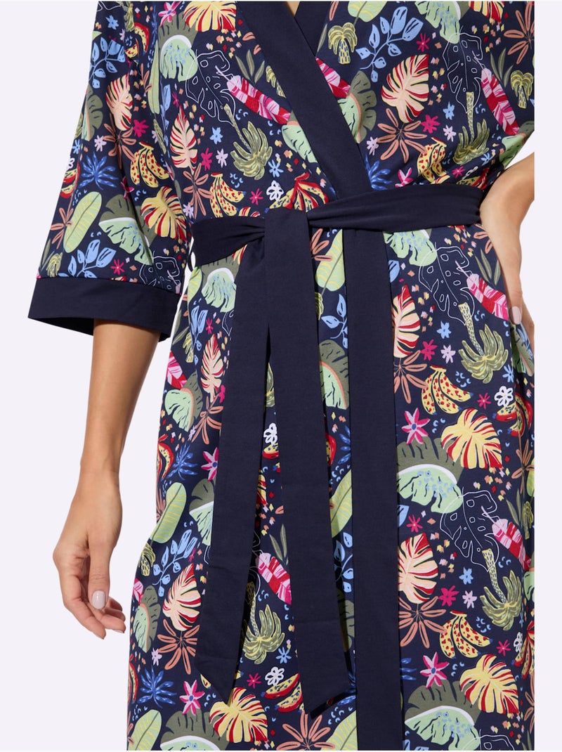 Peignoir Jersey Fin - Taille Standard - Moda Vilona Bleu marine - Kiabi