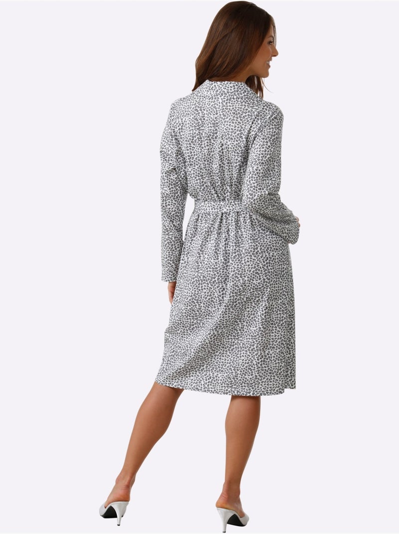 Peignoir Jersey Fin - Taille Standard - Witt Blanc Gris - Kiabi