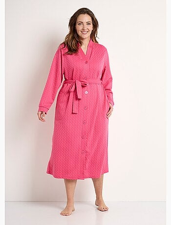 Peignoir kimono long boutonné - Afibel