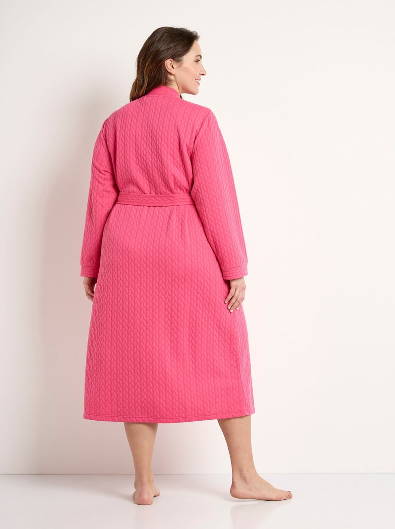 Peignoir kimono long boutonné - Afibel Rose - Kiabi