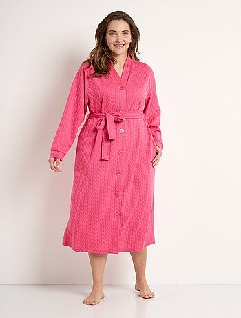 Peignoir kimono long boutonné
