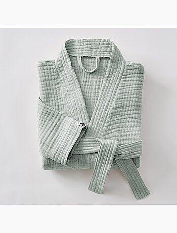 Peignoir kimono mixte en quadruple gaze de coton 220 g/m² – Gaïa