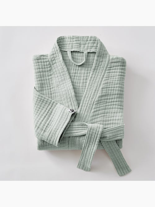Peignoir kimono mixte en quadruple gaze de coton 220 g/m² – Gaïa - Kiabi