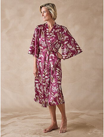 Peignoir kimono satiné