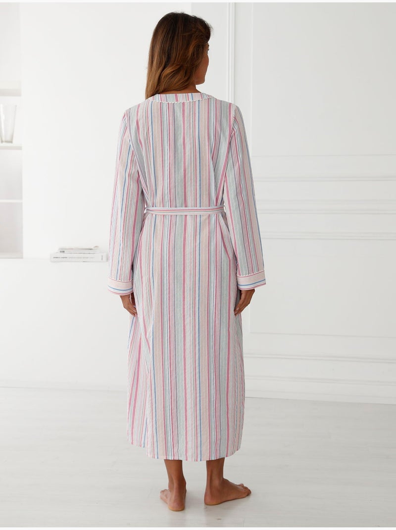 Peignoir kimono seersucker - DAXON Rose/Multicolore - Kiabi