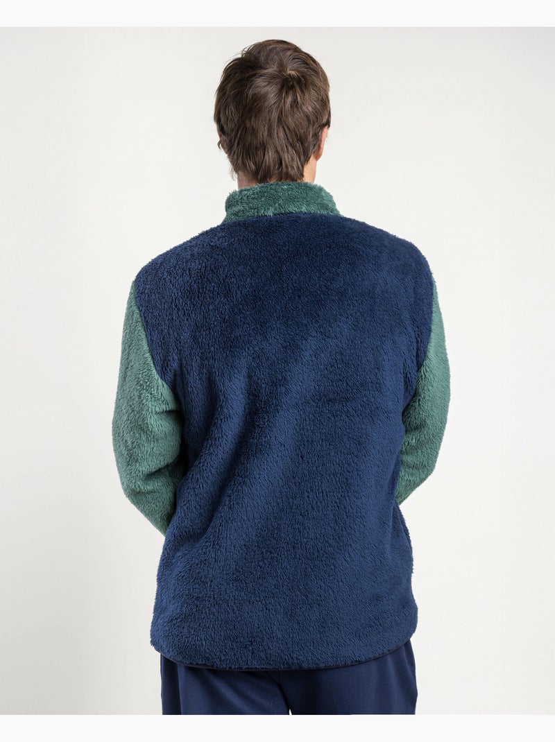 Peignoir LOIS pour homme, manches longues, style preppy, chaud Vert - Kiabi