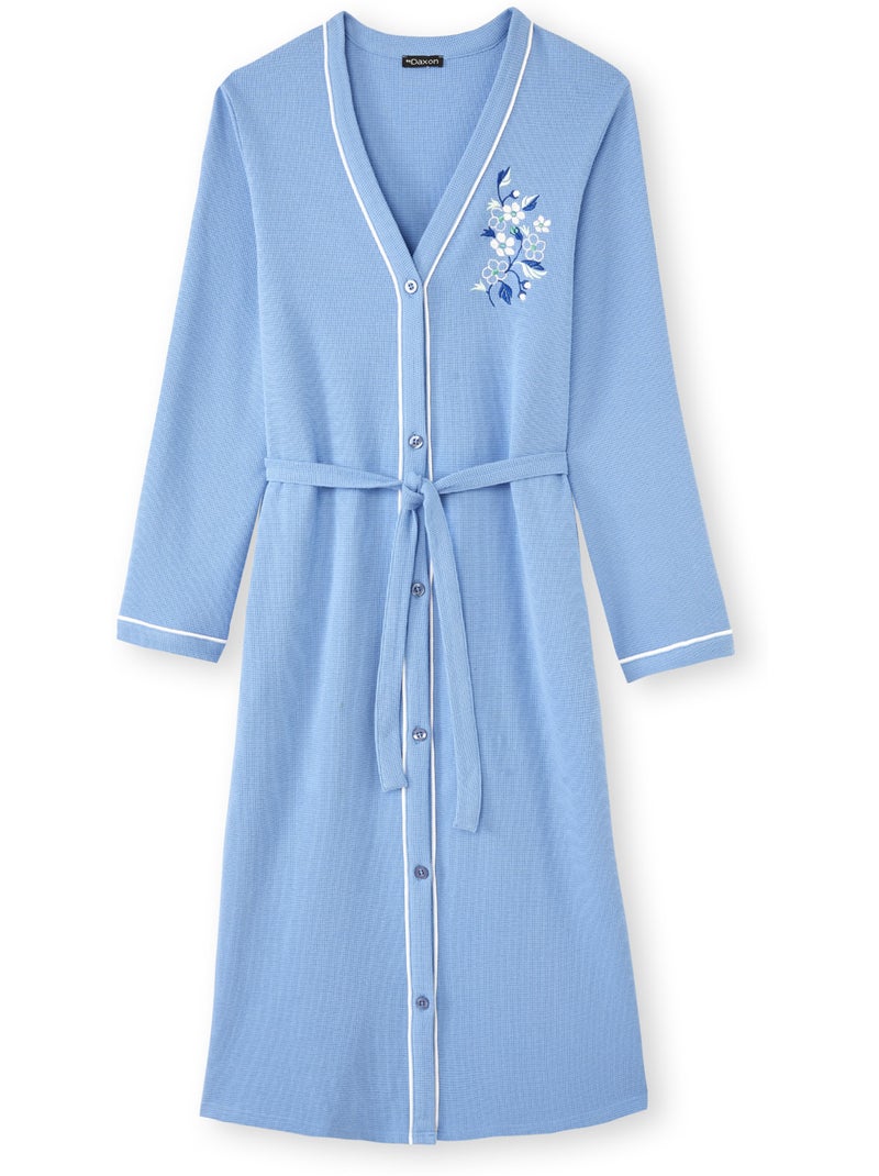 Peignoir maille nid d'abeille - DAXON Bleu - Kiabi
