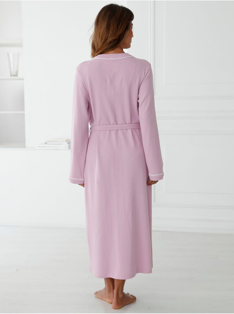 Peignoir maille nid d'abeille - DAXON Mauve lilas - Kiabi