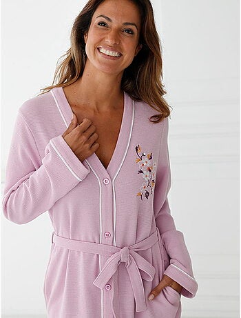 Peignoir maille nid d'abeille