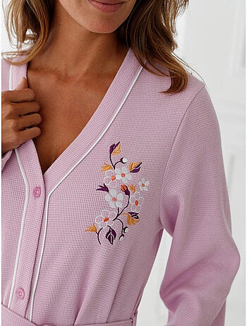 Peignoir maille nid d'abeille