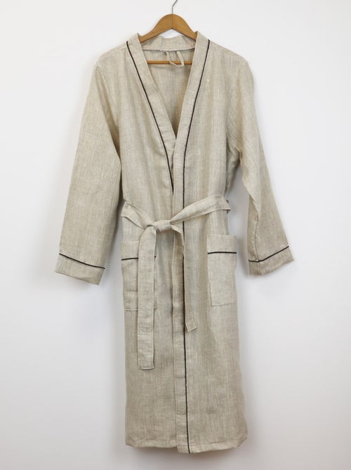 Peignoir mixte 100% lin naturel Allure - Kiabi Peignoir mixte 100% lin naturel Allure - Kiabi