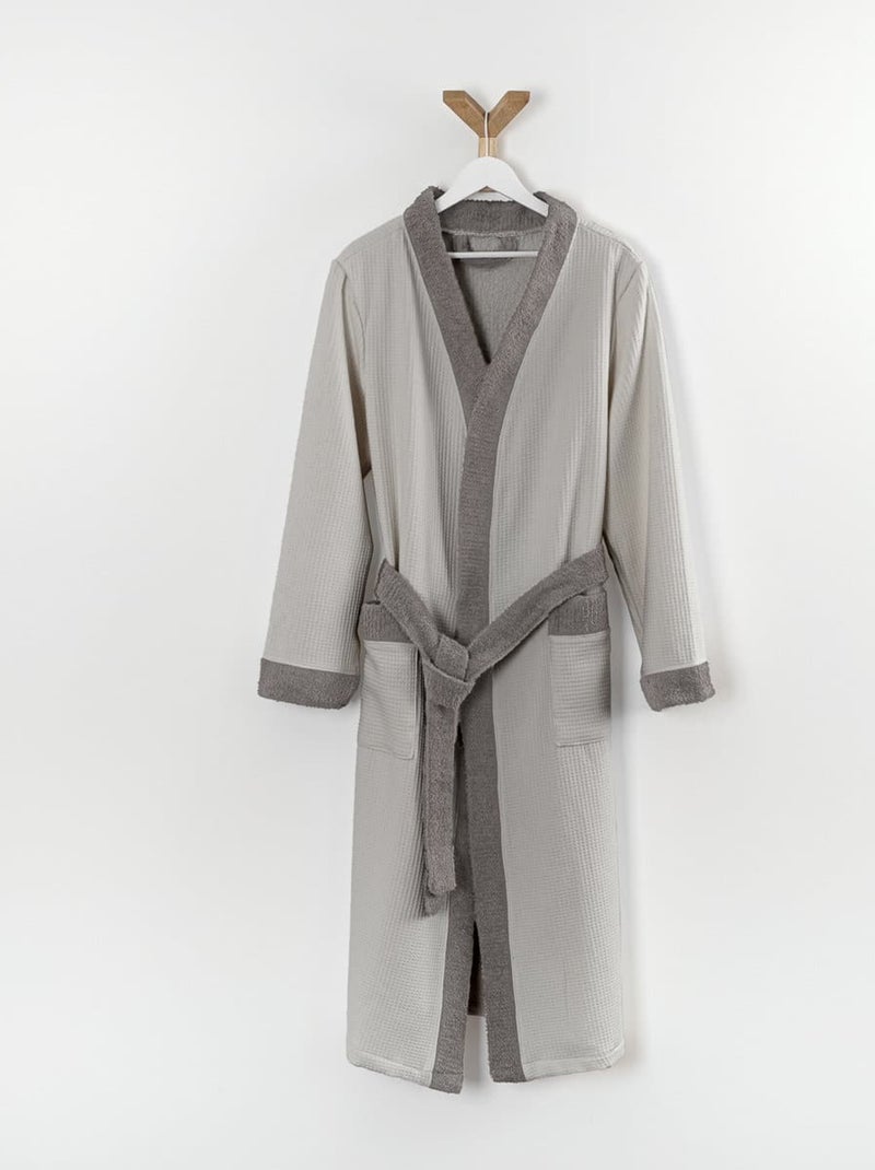 Peignoir mixte coton 57 fils double face  nid d'éponge SUAVE Blanc - Kiabi
