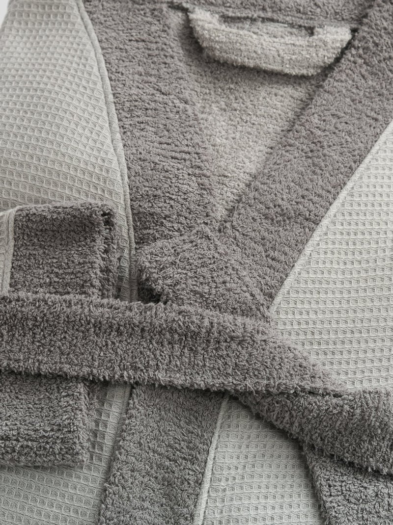 Peignoir mixte coton 57 fils double face  nid d'éponge SUAVE Gris - Kiabi