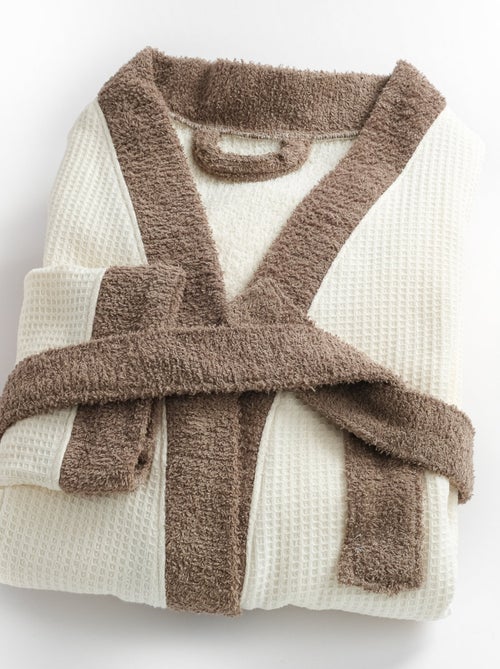 Peignoir mixte coton 57 fils double face  nid d'éponge SUAVE - Kiabi