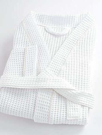 Peignoir mixte coton 57 fils nid d'abeille KIMONO