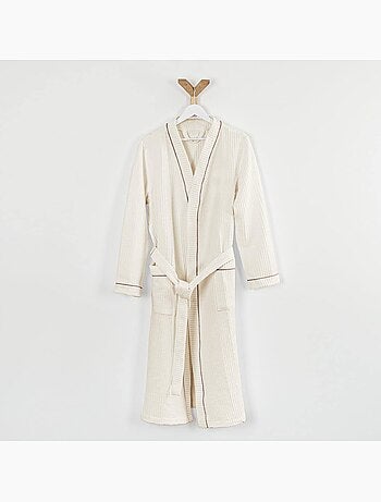 Peignoir mixte coton 57 fils nid d'abeille KIMONO