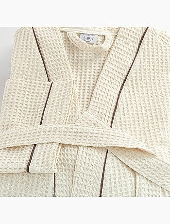Peignoir mixte coton 57 fils nid d'abeille KIMONO