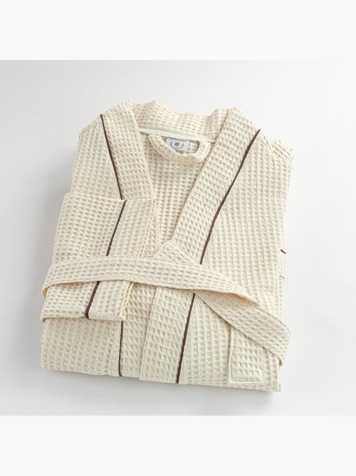 Peignoir mixte  coton 57 fils nid d'abeille KIMONO - Kiabi