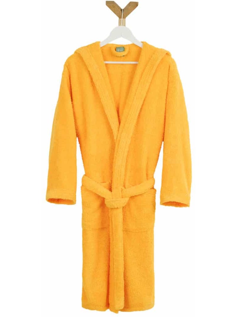 Peignoir mixte coton bouclette à capuche Cocooning Noir Noir - Kiabi