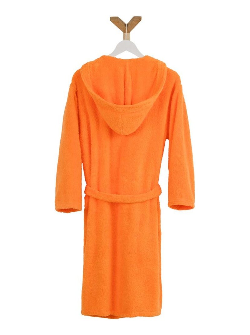 Peignoir mixte coton bouclette à capuche Cocooning Orange - Kiabi