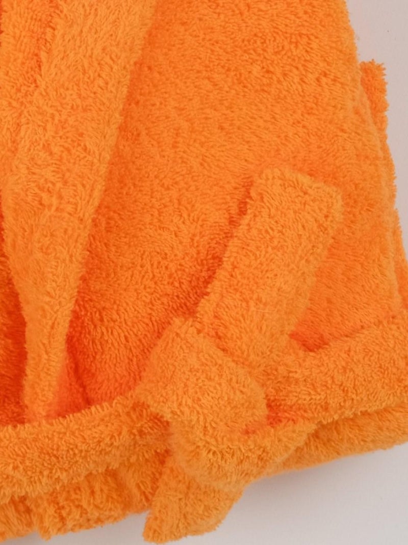 Peignoir mixte coton bouclette à capuche Cocooning Orange - Kiabi