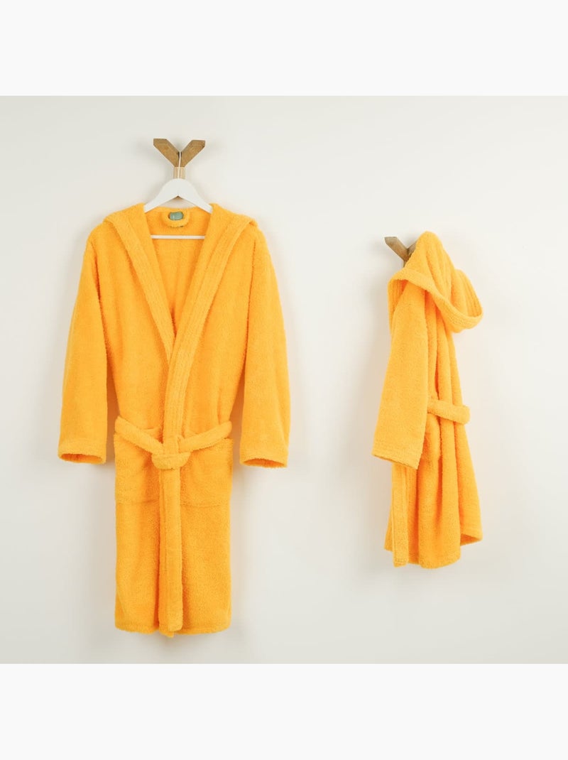 Peignoir mixte coton bouclette à capuche Cocooning Rose - Kiabi