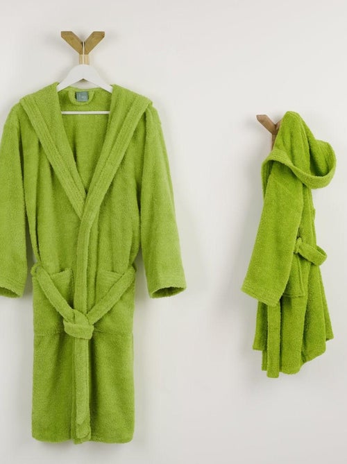 Peignoir mixte coton bouclette à capuche Cocooning - Kiabi