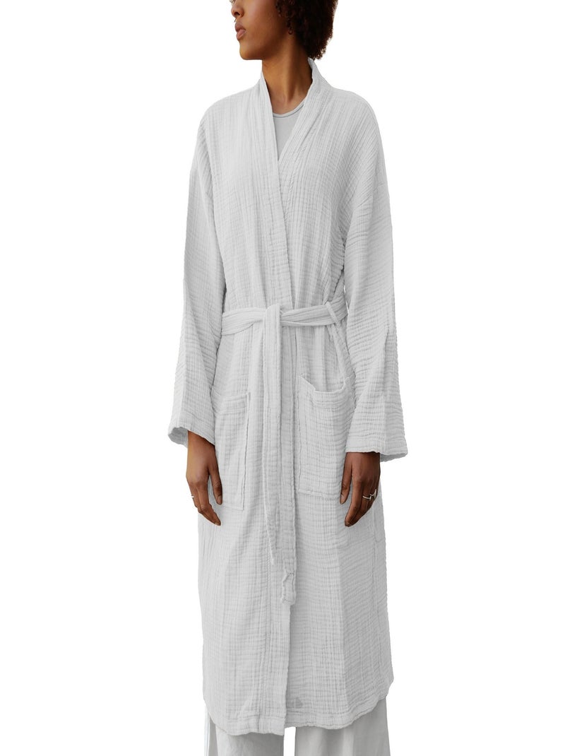 Peignoir mousseline de coton KEA Blanc - Kiabi