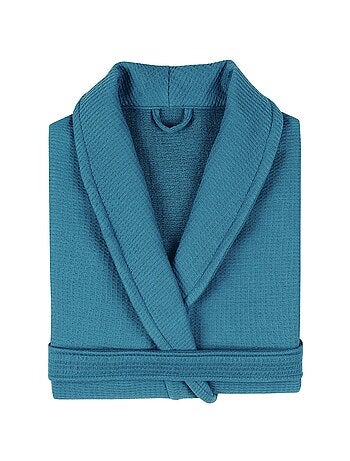 Peignoir nid d'abeille NATURAL col châle Col châle