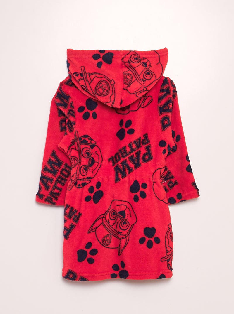 PETIT BATEAU beau peignoir polaire rouge taille 6 J BI519