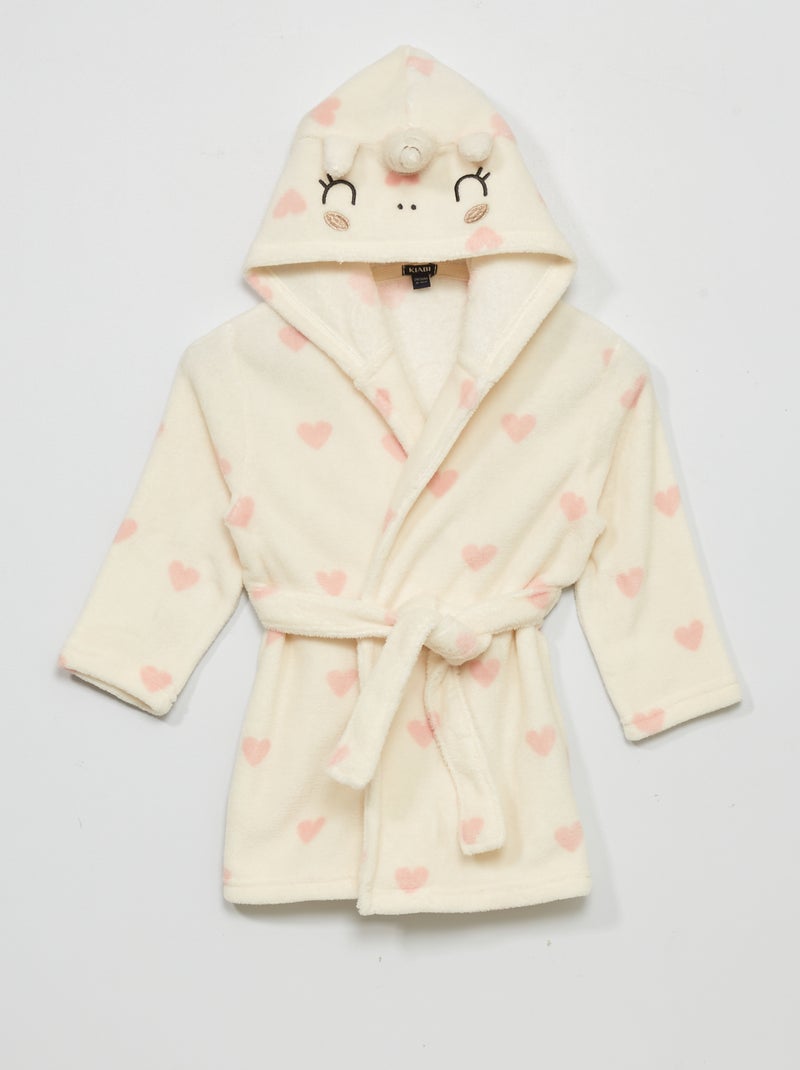 Peignoir polaire Blanc - Kiabi