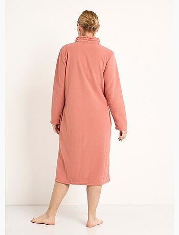 Peignoir polaire boutonné col montant longueur 115 cm