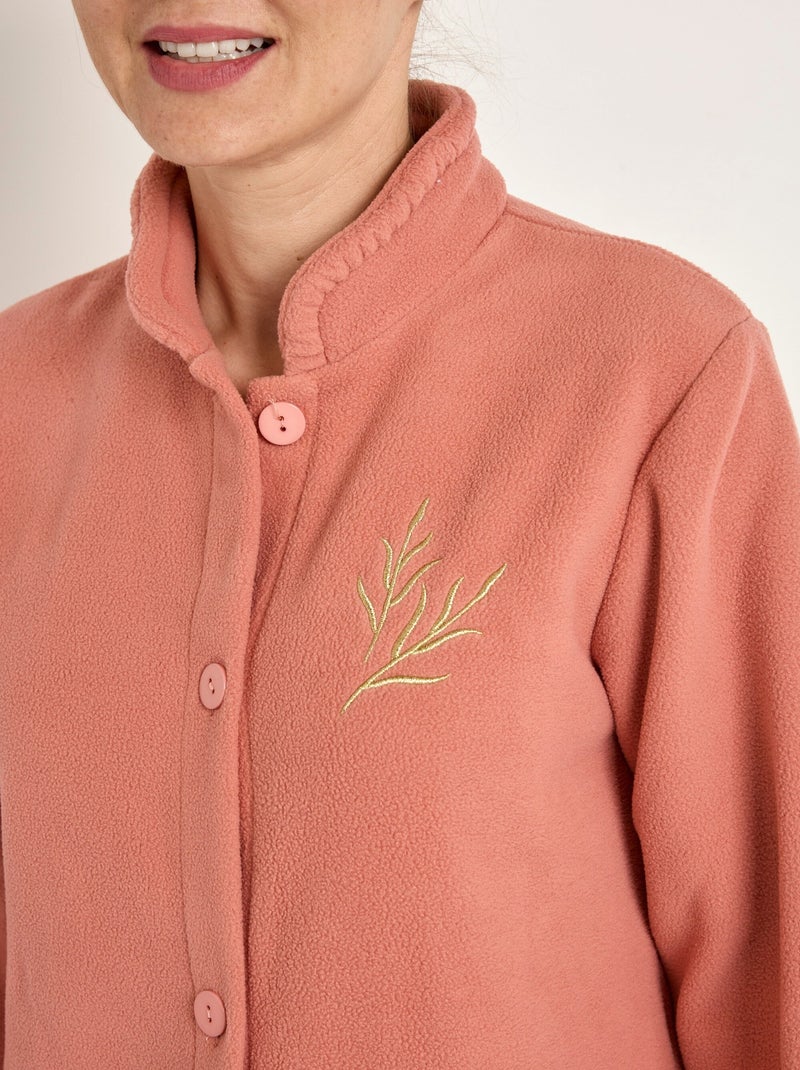 Peignoir polaire col montant long 115cm - Afibel Terracotta - Kiabi